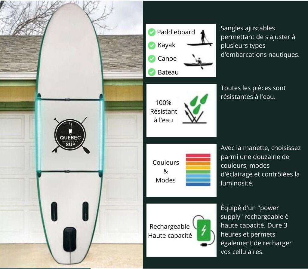 Ensemble Lumières LED Paddle Board