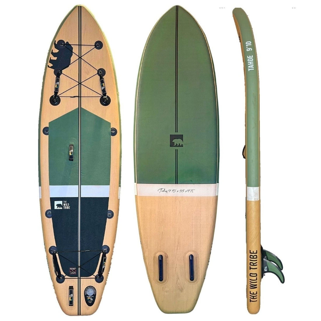 Tahoe 9'10" Verte (2023): Paddleboard Gonflable 9'10" NanoTech Haut de Gamme - Quebec SUP