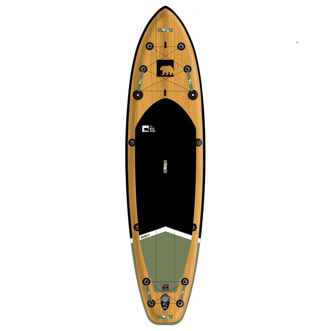 Maligne 11 Vert: Paddleboard Gonflable 11 Pieds Haut de Gamme avec Stabilité Supérieure (2024) - PaddleShed/QuebecSUP