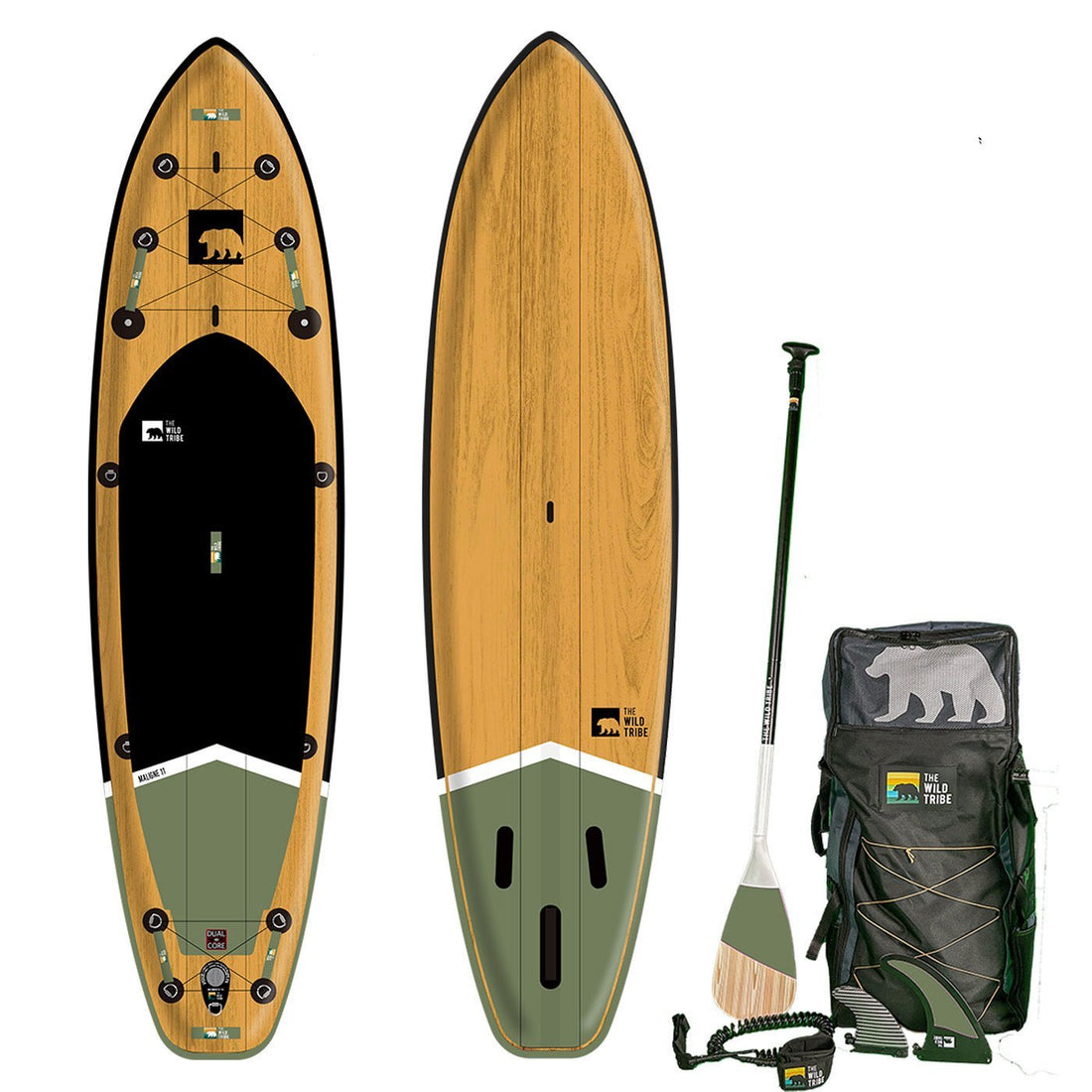 Maligne 11 Vert: Paddleboard Gonflable 11 Pieds Haut de Gamme avec Stabilité Supérieure (2024) - PaddleShed/QuebecSUP